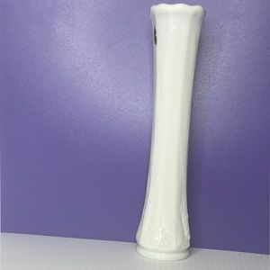 Vintage Westmoreland White Milk Glass Swung Paneled Grape Flower Bud Vase